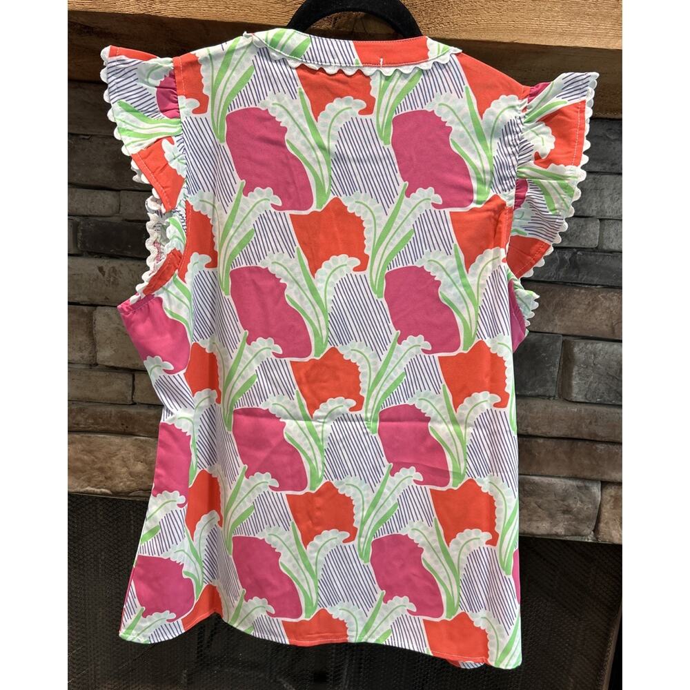 Women’s MARY SQUARE Color Me Coral Kira Top Shirt Size M NWT *B9 - Picture 4 of 4
